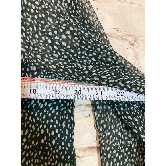Joie Dress Womens Medium Forest Green Polka Dot Peasant Prairie Button Front - Picture 7 of 12